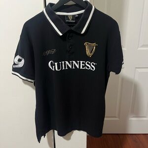 Guinness Black Polo with White Trim
